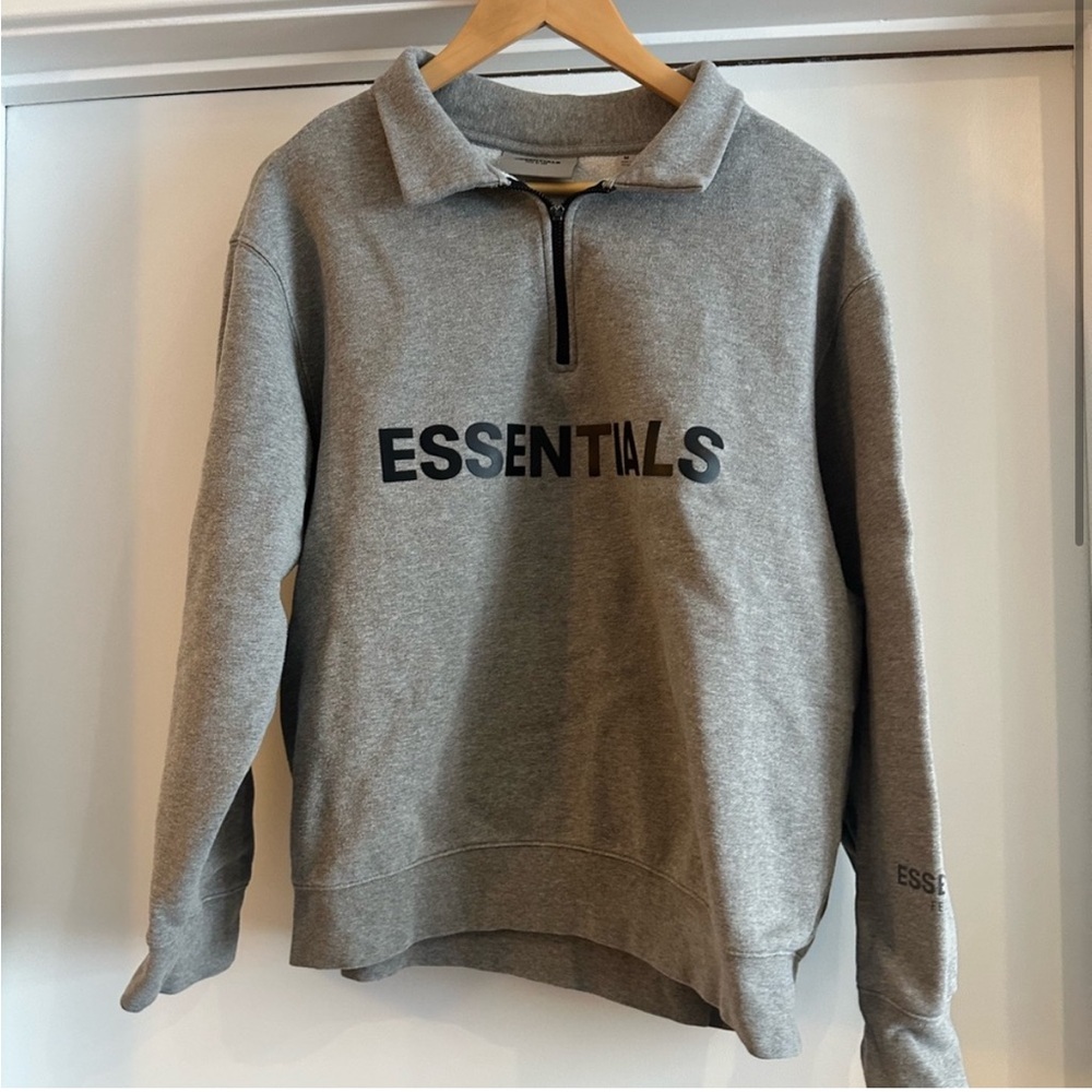 Fear of God Essentials Half Zip Pullover Heather Grat